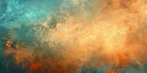 Fototapeta premium A paint texture or painting background concept wallpaper design in a style that merges apocalypse landscape, hyperrealistic landscapes, and rustic elements.
