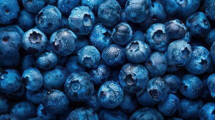 blueberries close-up background with full crowded picture - Powered by Adobe