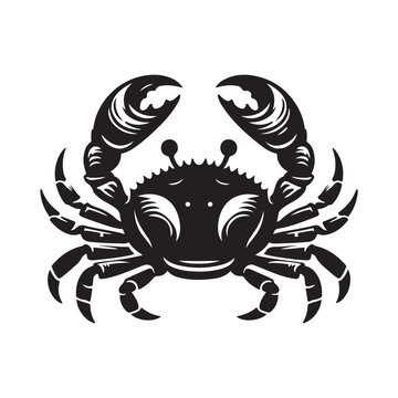recommend clip art: Crab silhouette black vector flat illustration .