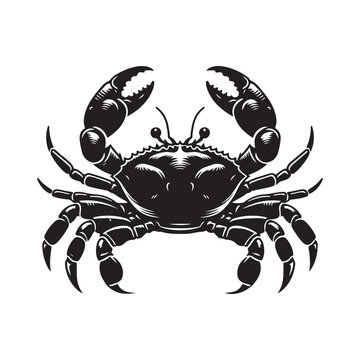 recommend clip art: Crab silhouette black vector flat illustration .
