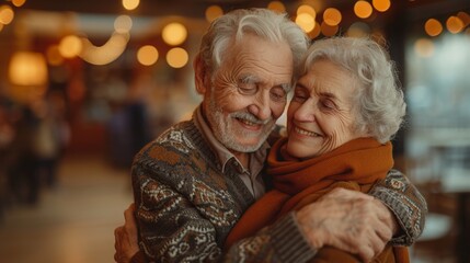Senior happy old couple, woman, family, man, mature dancing love family fun. Grandmother happy old senior beautiful smiling elderly grandfather together, background, party age young lifestyle grandpar