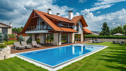 Luxury house with pool and garden