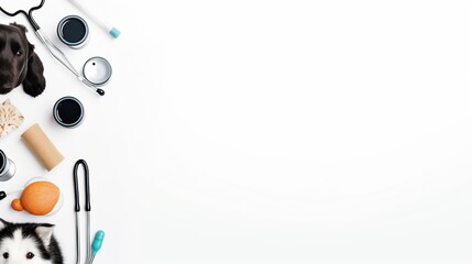 Pet grooming tools. Brushes, fur remover, nail clippers, scissors. Animals accessories, pet supplies