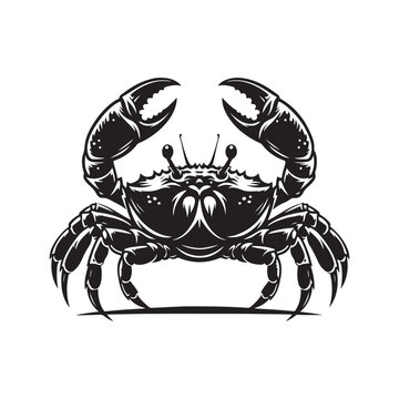recommend clip art: Crab silhouette black vector flat illustration .