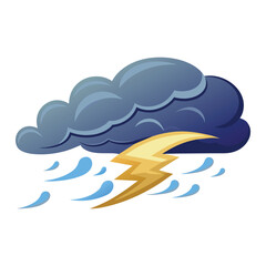 Fototapeta na wymiar Cut-out storm clouds weather flowing, flat vector illustration.