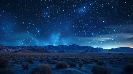 Amazing view of the night sky full of stars in the desert