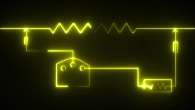 Icon of an ammeter line. Electric circuit, switch, socket, voltage meter, high voltage, wires, electricity. Vector symbol with a colorful, line style.