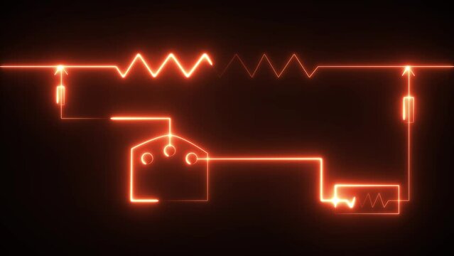 Icon of an ammeter line. Electric circuit, switch, socket, voltage meter, high voltage, wires, electricity. Vector symbol with a colorful, line style.