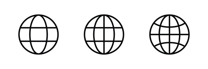 globe icon set vector. homepage icon set	