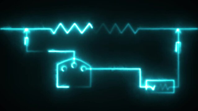 Icon of an ammeter line. Electric circuit, switch, socket, voltage meter, high voltage, wires, electricity. Vector symbol with a colorful, line style.