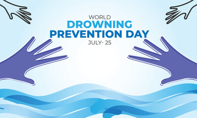World Drowning Prevention Day. background, banner, card, poster, template. Vector illustration.