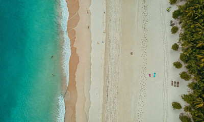 Stunning Aerial Perspective of a Pristine Tropical Beach