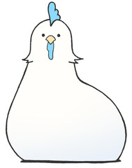 Chicken stretching its neck upwards