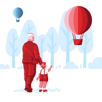 Hot air balloon flies away