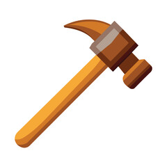 Wooden Hammer Illustration on white