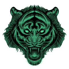 Green tiger head 
