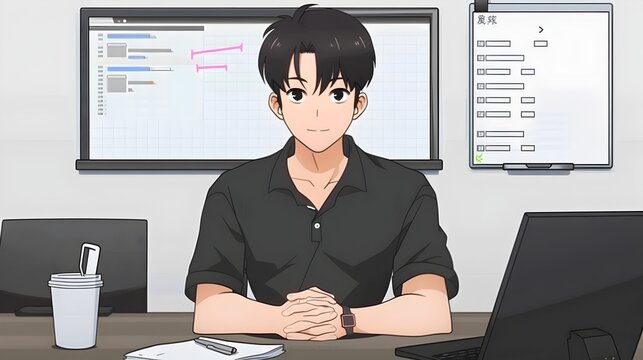 Successful Program Manager Analyzing Data and Planning Strategy in Modern Office