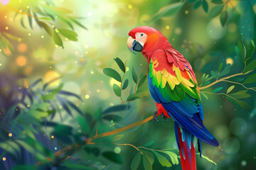 colorful of parrot on nature background