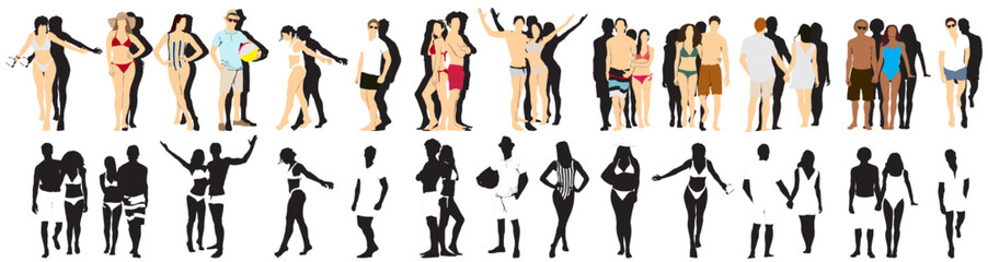 beach collection   set silhouettes