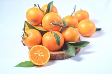Jeruk santang madu ( citrus sinensis) . Often consumed during Chinese New Year, isolated on white background
