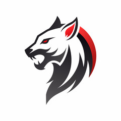 Obraz premium Minimalist Fierce hyena logo vector illustration. 