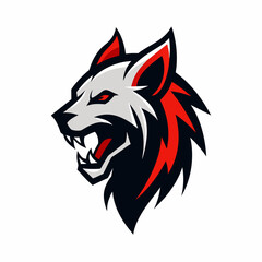           Minimalist Fierce hyena logo vector illustration.
