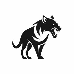 Fototapeta premium Minimalist Fierce hyena logo vector illustration. 