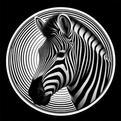 Black and White Zebra Illustration