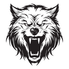 Obraz premium Wild Rage Striking Angry Wolf Illustration for Apparel