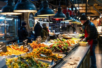 A charming outdoor market, with vendors selling fresh produce and handmade goods, Generative AI