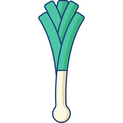 Spring Onion Illustration Isolated Transparent Background