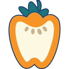 Yellow Paprika Illustration Isolated Transparent Background