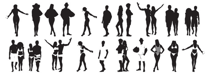 beach people  collection silhouette