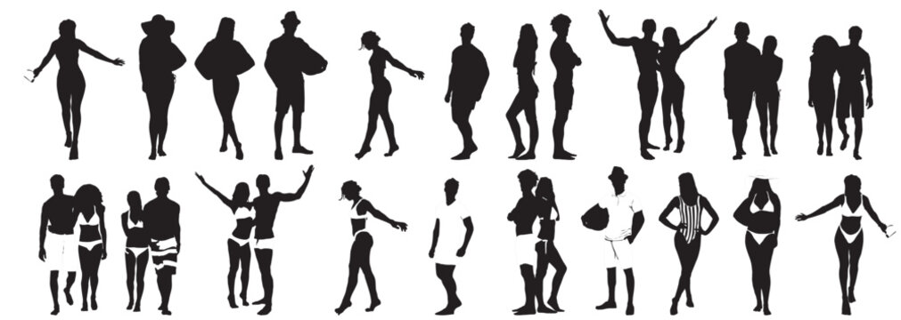 beach people  collection silhouette