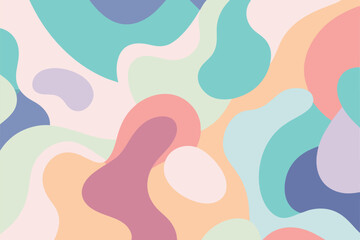 Fototapeta na wymiar Form vector patterns design in cute pastel tones
