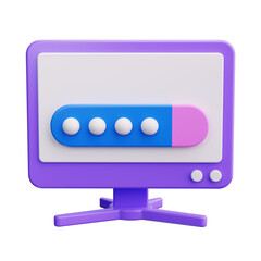 computer 3d render icon