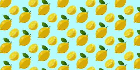 シームレスなレモンの背景パターン