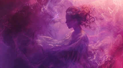 Ethereal Blush Purple and Red Dreamland: an ethereal and enchanting portrait-oriented backdrop in...