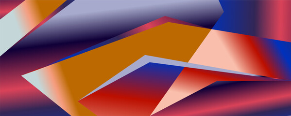 Abstract Geometric blue, pink, and colorful metallic background for technology and science design