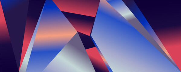 Abstract Geometric blue, pink, and colorful metallic background for technology and science design