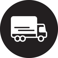 cargo truck glyph icon