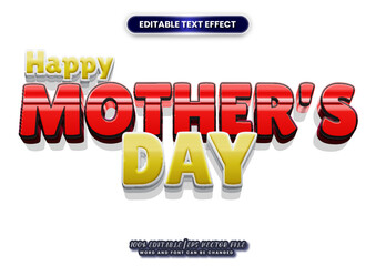 a happy mother's day greeting card with the words happy day on it. editable text effect.