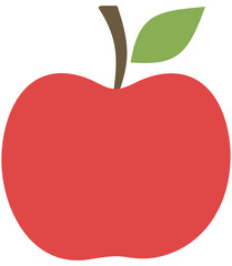 Flat vector red apple icon isolated on white background.