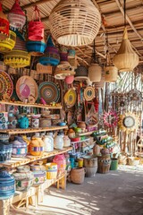 Fototapeta premium An artisanal craft market, with unique handmade items and talented artisans, Generative AI