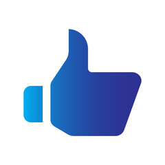 Hand Thumb Up icon flat. Illustration isolated on white background. Vector sign symbol