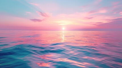 Tranquil seascape with pastel twilight colors and serene water reflections. AI generated