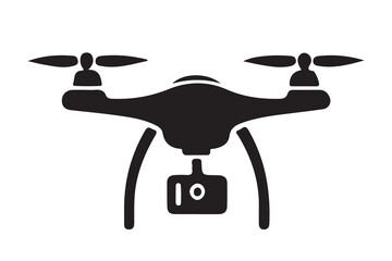 Drone silhouette vector, drone camera icon silhouette vector illustration