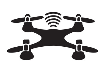 Drone silhouette vector, drone camera icon silhouette vector illustration