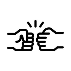 Obraz premium 20 fist bump line icon illustration vector graphic