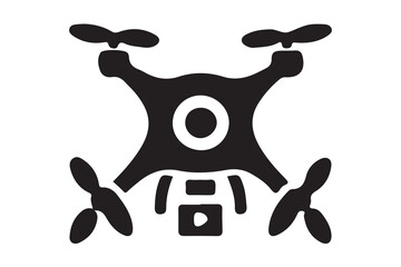 Drone silhouette vector, drone camera icon silhouette vector illustration